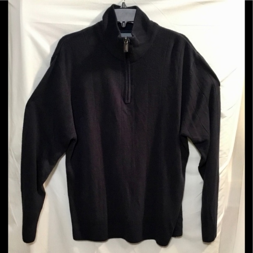 Oscar De La Renta Dark Blue 1/4 Zip Pullover Sweater